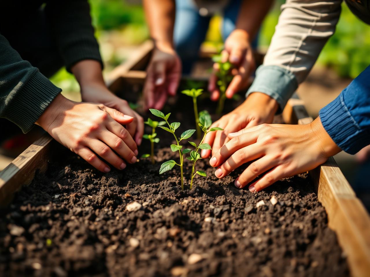 Community hands planting