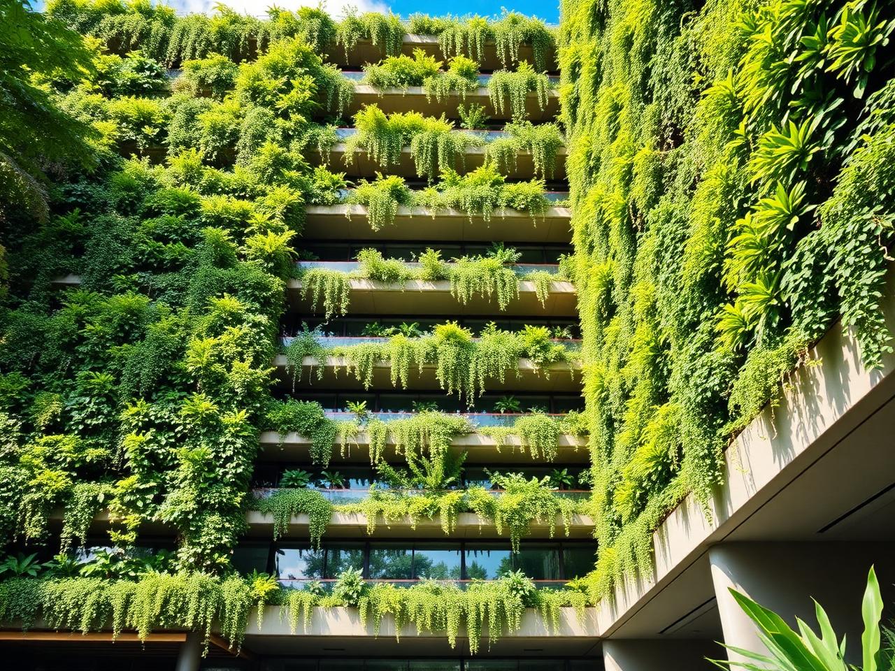 Vertical garden building facade